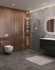 Душевой уголок CEZARES MOLVENO-AH-11-140/90-C-Cr-IV стекло Прозрачное, профиль Хром