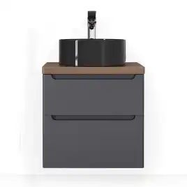 Тумба под раковину Jorno WOOD 60 wood.01.60/P/GR Серый антрацит