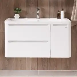 Тумба под раковину Grossman Адель 90 подвесная, белая глянцевая (109003)