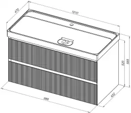 Тумба под раковину Aquanet Альтера 100 белый матовый, подвесная, 337157