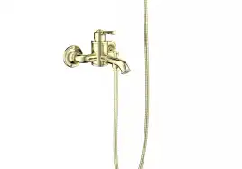 Смеситель для ванны Aquatek Классик AQ1549PG, однорычажный, с коротким изливом, Полированное золото