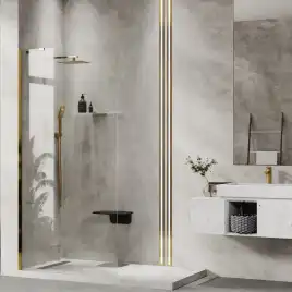 Душевая перегородка WasserKRAFT Aisch 55W 100 см, 55W44, профиль Золото, стекло Прозрачное