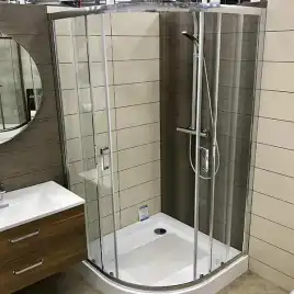 Душевой уголок AVS Раунд 80x80 профиль хром, стекло прозрачное, 803-0022-195-8080-CR-T