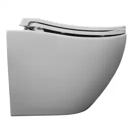 Подвесной унитаз Azario Etera AZ-118E-UQ3 безободковый, смыв Торнадо, в комплекте с сидением микролифт, Белый глянцевый