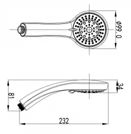 Лейка душевая Lemark LM8021C, 5-функциональная Хром