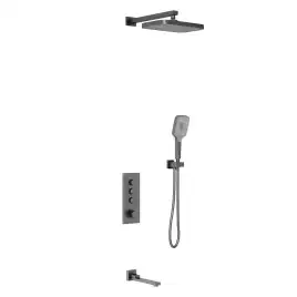 Душевая система  Vincea  VSFW-433T1GM VSFW-433T1GM  с термостатом, встраиваемая, вороненная сталь