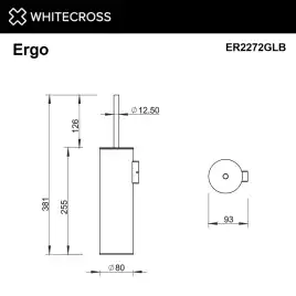 Ершик для унитаза Whitecross ERGO gold brushed, ER2272GLB, Золото брашированное