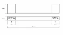 Полотенцедержатель 56 cм BEMETA NERO Черный матовый 135004040