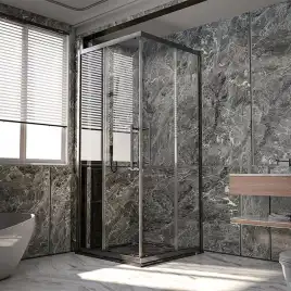 Душевой уголок Veconi Premium Trento 90х90 PTC20-GR-9090-01-C4, стекло Прозрачное профиль Брашированный графит