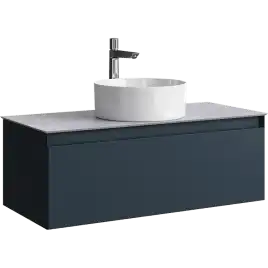 Тумба с раковиной подвесная Aqwella Geometria 100 GE01101GRM+STG1014X456GS, со столешницей серый камень, цвет серый