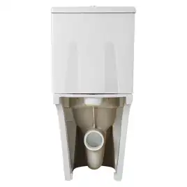 Унитаз-компакт Azario VISE AZ-1343BT напольный, безободковый, в комплекте с бачком и сиденьем микролифт, Белый глянцевый