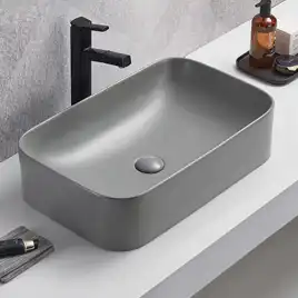 Раковина AVS Скарлет 61x38 серая матовая
