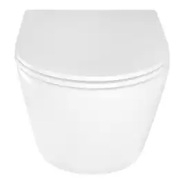 Унитаз подвесной Azario UNO AZ-2380 подвесной, безободковый, с сиденьем микролифт, Белый глянцевый