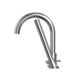 Смеситель на борт ванны Whitecross Y brushed nickel на 4 отверстия Никель брашированный, Y1232NIB