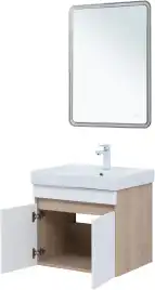 Тумба под раковину Aquanet Оптима 60 дуб светлый/белый сатин, 344799