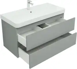 Тумба под раковину Aquanet Вега 2.0 100 мисти грин, подвесная, 337957