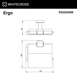Держатель туалетной бумаги Whitecross ERGO nickel brushed, ER2262NIB, Никель брашированный