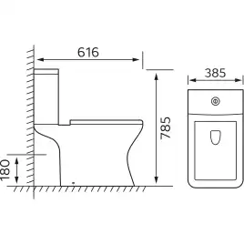 Унитаз-компакт Azario Nigel AZ-55  напольный, безободковый, с бачком и сидением микролифт, цвет белый