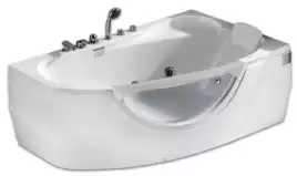 Акриловая ванна Gemy G9046 B R 161х96 с гидромассажем, правая