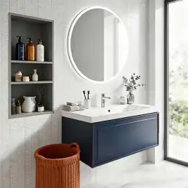 Тумба с раковиной Azario Belloni 100 CS00098076, подвесная, Темно-синий