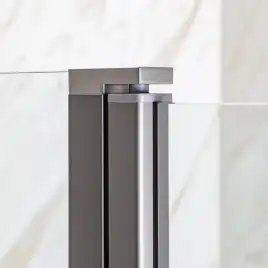 Шторка на ванну AVS Асти Дуо 100 см левая профиль оружейная сталь, прозрачное стекло, 803-0016-150-5545L-WS-T