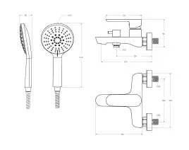 Смеситель для ванны и душа Cezares STYLUS-VD-BORO, Брашированное золото