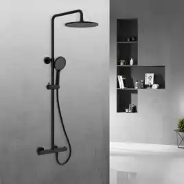 Душевая система  Vincea Esse VSFS-1E0TMB VSFS-1E0TMB  с термостатом, черный матовый