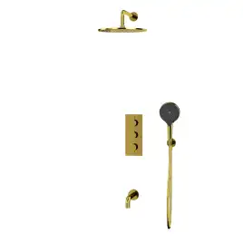 Душевая система для ванны WHITECROSS Y gold YSET11TOPGL, термостатическая, скрытого монтажа, Золото глянцевое