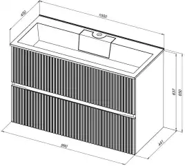 Тумба под раковину Aquanet Джейн 100 мисти грин 313320