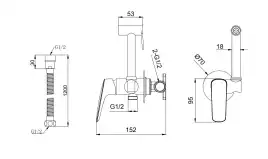 Смеситель с гигиеническим душем Aquatek Вега AQ1019BGM, Оружейная сталь