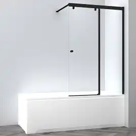 Шторка на ванну AVS Перла 100 R профиль черный матовый, стекло прозрачное, 803-0018-150-5249R-BM-T