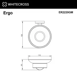 Мыльница Whitecross ERGO gunmetal, ER2220GM, Оружейная сталь