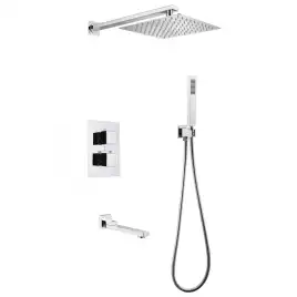 Душевая система ABBER Daheim AF8250 скрытого монтажа с изливом, термостат, хром