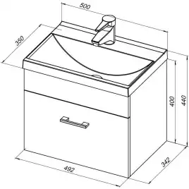 Тумба под раковину Aquanet Нота 50 белый 159138