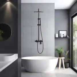 Душевая система Aquatek ЛИРА AQ2440MB, Черный матовый