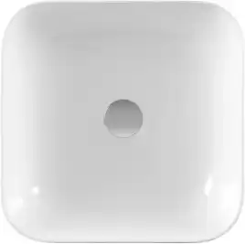 Раковина накладная Aquanet CITY-1 38,5х38,5х14 квадратная, Белая глянцевая