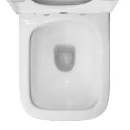 Унитаз напольный Azario Alba AZ-8323 безободковый, с бачком и сидением микролифт, Белый глянцевый