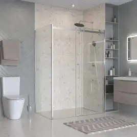 Душевой уголок BelBagno MARINO-2-AH-1-140/100-C-Cr стекло прозрачное, профиль Хром