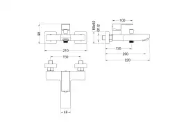 Смеситель для ванны Aquatek Либра AQ1640CR, однорычажный, с коротким изливом, Хром