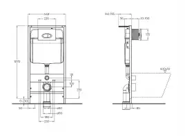 Инсталляция для подвесного унитаза BelBagno BB026 с кнопкой смыва BB081CR