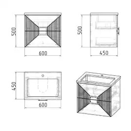 Тумба под раковину Grossman Луксор 60 подвесная, белая матовая (106054)