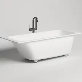 Ванна Salini ORLANDA  KIT 180х80 102112M из материала S-Sense, Белая матовая