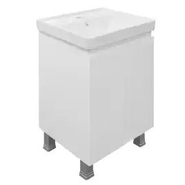 Тумба с раковиной Azario Мила 50 CS00097990, напольная, Белая глянцевая
