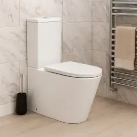 Унитаз-компакт Azario Margo AZ-2125-UQ1 напольный, безободковый, со смывом Торнадо, в комплекте с бачком и сиденьем микролифт, Белый глянцевый