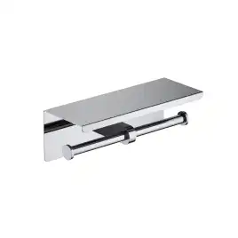 Держатель туалетной бумаги Aquatek Оберон AQ4909CR двойной с полкой, Хром