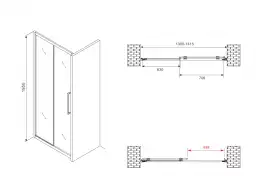 Душевая дверь Abber Schwarzer Diamant 140 см, AG30140BH, профиль Черный, стекло Прозрачное
