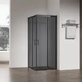 Душевой уголок Veconi Rovigo RV-50B 110х80х195, профиль Черный, стекло серое тонированное (RV50B-11080-05-C8)