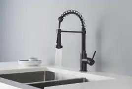 Смеситель для кухни Aquatek Европа AQ1387MB с выдвижной лейкой, Черный матовый