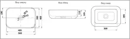 Раковина накладная CeramaLux 500х400х145 D1302H011, цвет Белый
