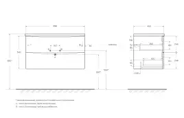 Тумба под раковину BelBagno MARINO-CER-N-900-2C-SO-RG-P подвесная Rovere Grigio